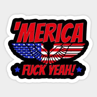 Merica Fck Yeah - Funny America Gift Sticker